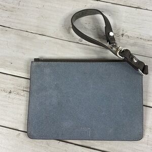 Luana Italy Blue Suede and Gray Leather Wristlet